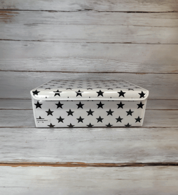 Cajas-Organizadoras-con-tapaBlanca-con-estrellas-negras- Caja Organizadora Con Tapa