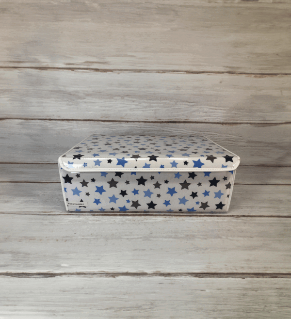 Cajas-Organizadoras-con-tapaBlanca-estrellas-azules- Caja Organizadora Con Tapa